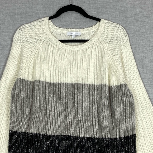 MyStyle Color Block Sweater Sz XL Sparkly Threads - Picture 8 of 8